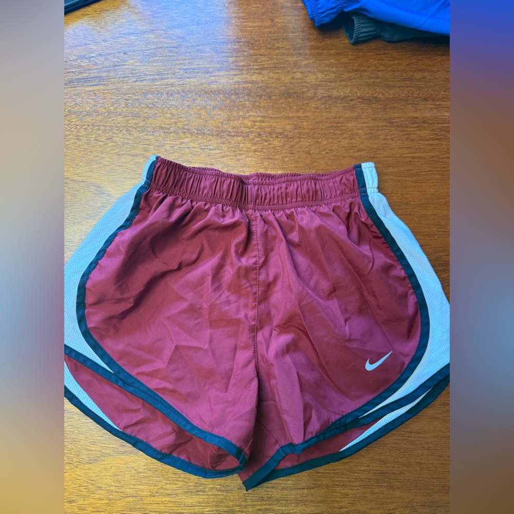 Nike Burgundy and Light Black Athletic Shorts